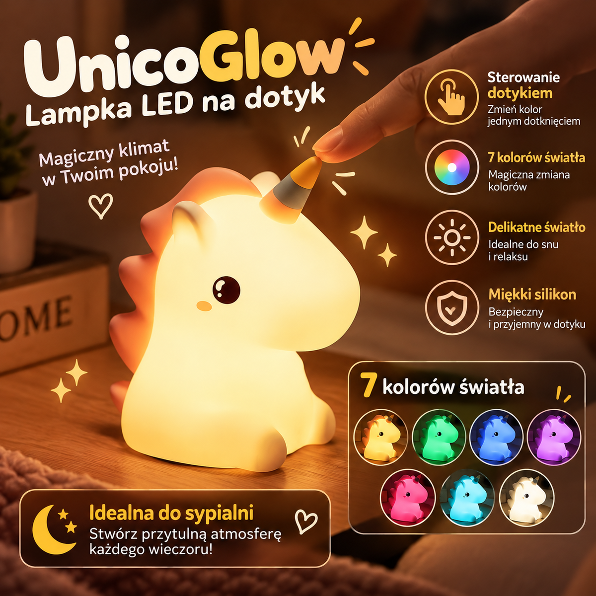 BooGlow – Dyniowa Lampka LED na Dotyk