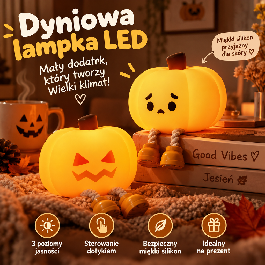 BooGlow – Dyniowa Lampka LED na Dotyk